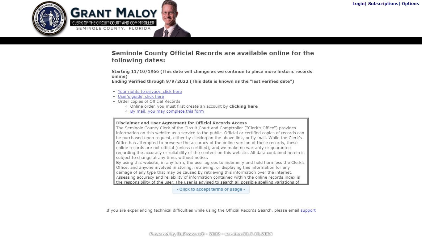 Official Records Inquiry - Seminole Clerk